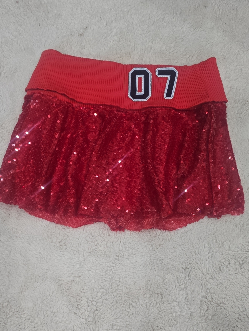 Urban Outfitters Red Sequin Mini Skirt